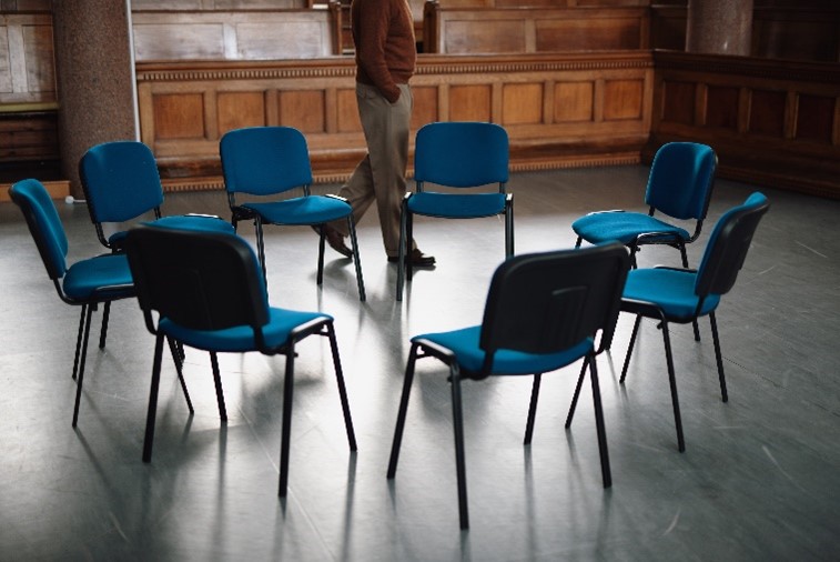 Photo of chairs in group therapy