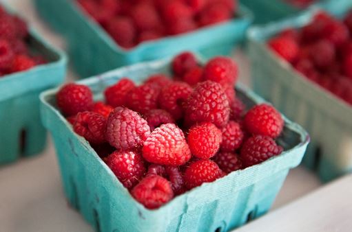 Photo of Close-up of boxes of raspberries