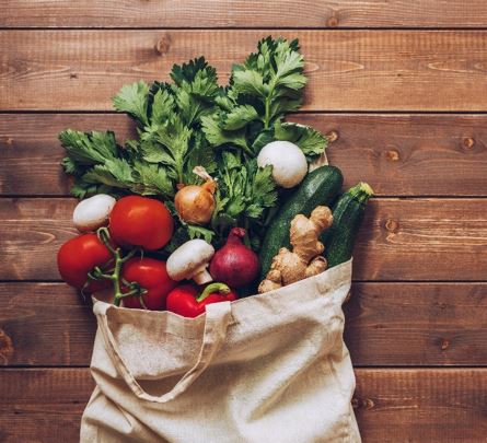 Photo of vegetables in a tote bag